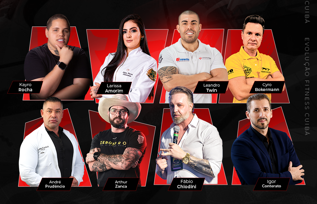 Palestrantes confirmados do Evolução Fitness Cuiabá